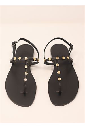 capri sandals with black sole and studs Da Costanzo | STUDSNEWNEROGOLD